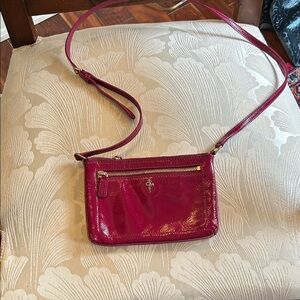 Cole Haan Patent Leather Crossbody in Deep Fuchsia